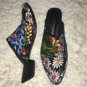 Matissa Floral Embroidered Clogs